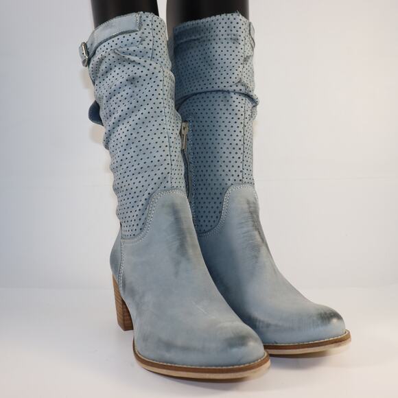 niu-LU Perforated Leather Mid-Calf Boots – Made in Italy – EU 37 - Picture 7 of 8